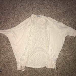 tan lace sweater